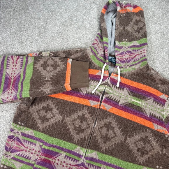 Polo‎ Ralph Lauren Aztec Fleece Full Zip Hoodie Southwestern Mens L - Picture 1 of 14